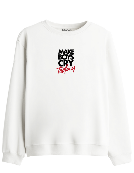 Today Baskılı Bisiklet Yaka Sweatshirt