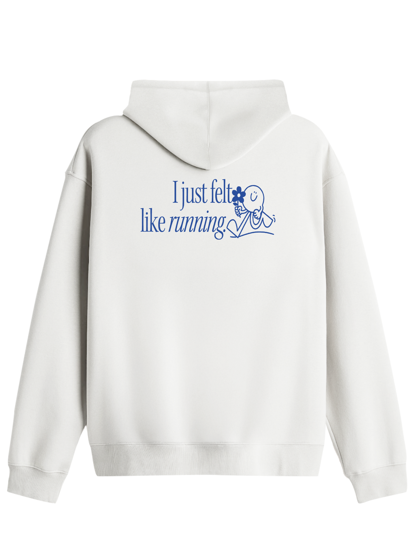 Running Baskılı Unisex Kapüşonlu Yaka Hoodie