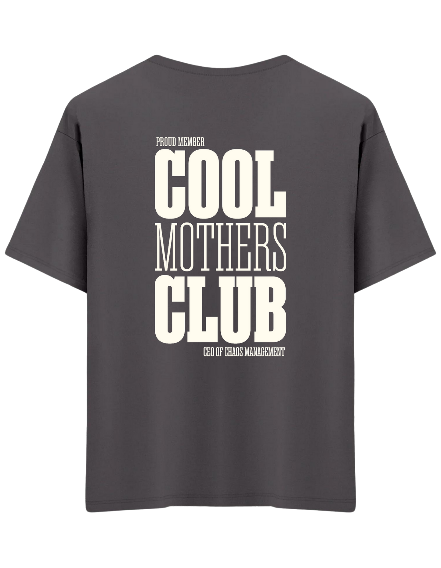 Cool Mothers Club Baskılı Bisiklet Yaka Oversize T-shirt