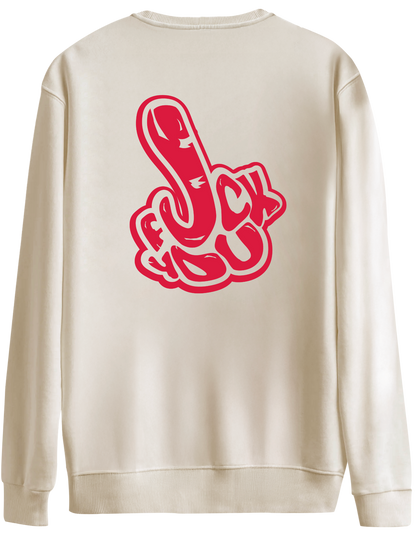 You Know Baskılı Bisiklet Yaka Oversize Sweatshirt