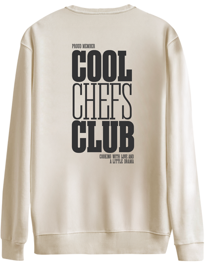 Cool Chefs Club Baskılı Bisiklet Yaka Oversize Sweatshirt