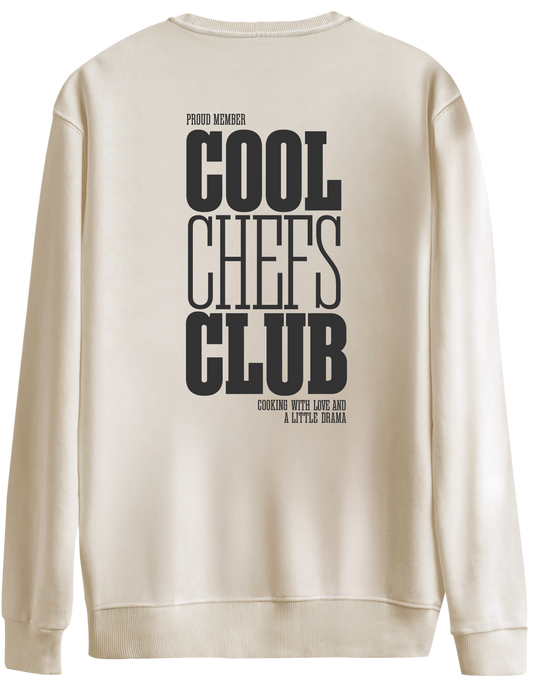 Cool Chefs Club Baskılı Bisiklet Yaka Oversize Sweatshirt