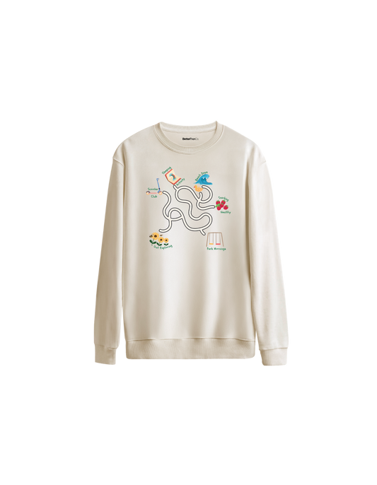My Day Baskılı Oversize Bisiklet Yaka Çocuk Sweatshirt