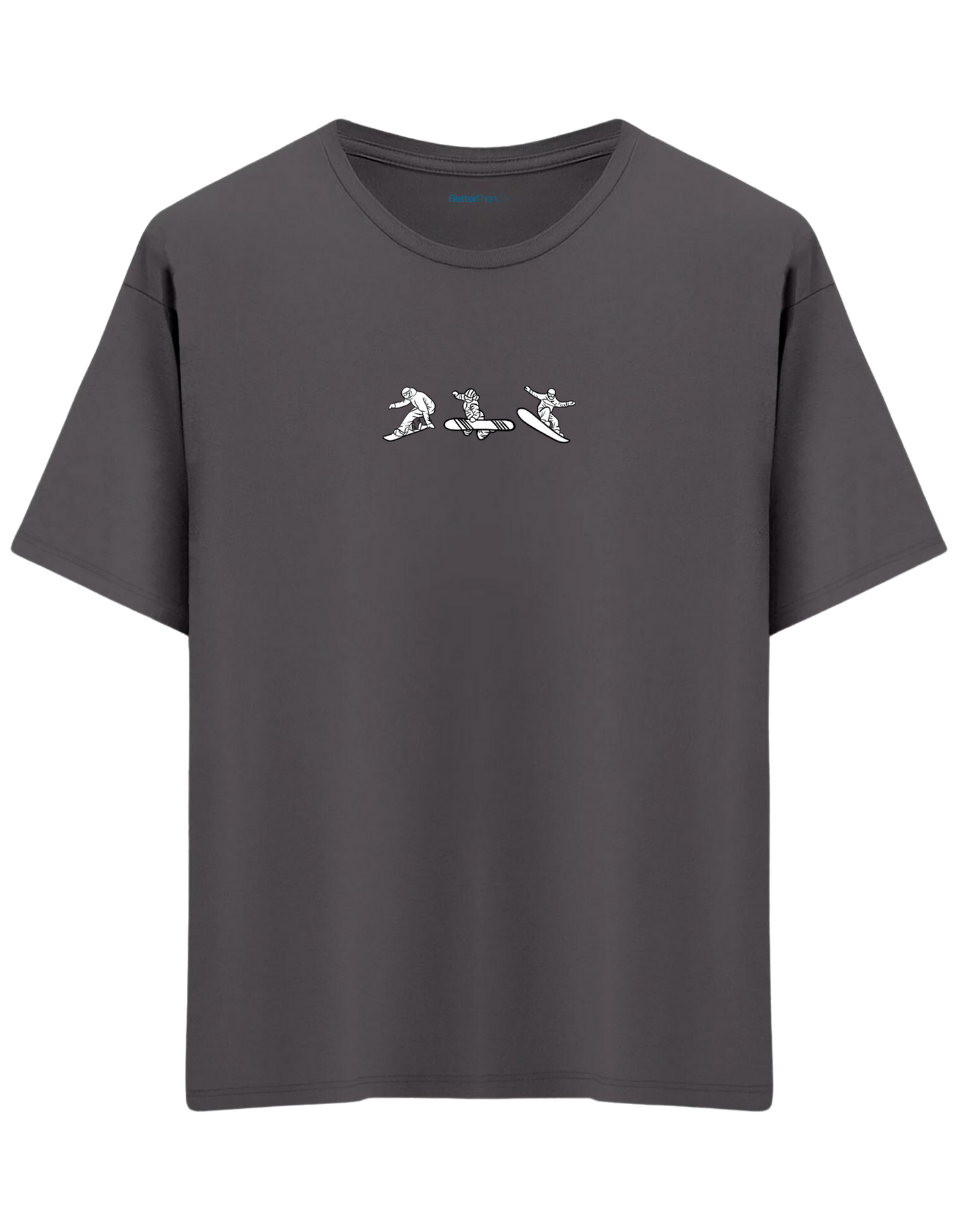 Born To Board Baskılı Bisiklet Yaka Oversize T-shirt