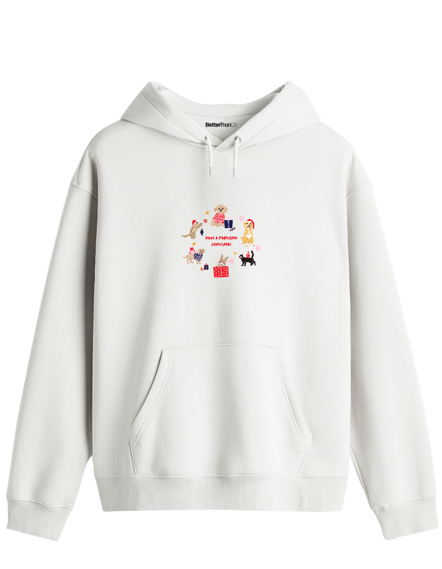 Paw-Mas Baskılı Unisex Kapüşonlu Yaka Hoodie