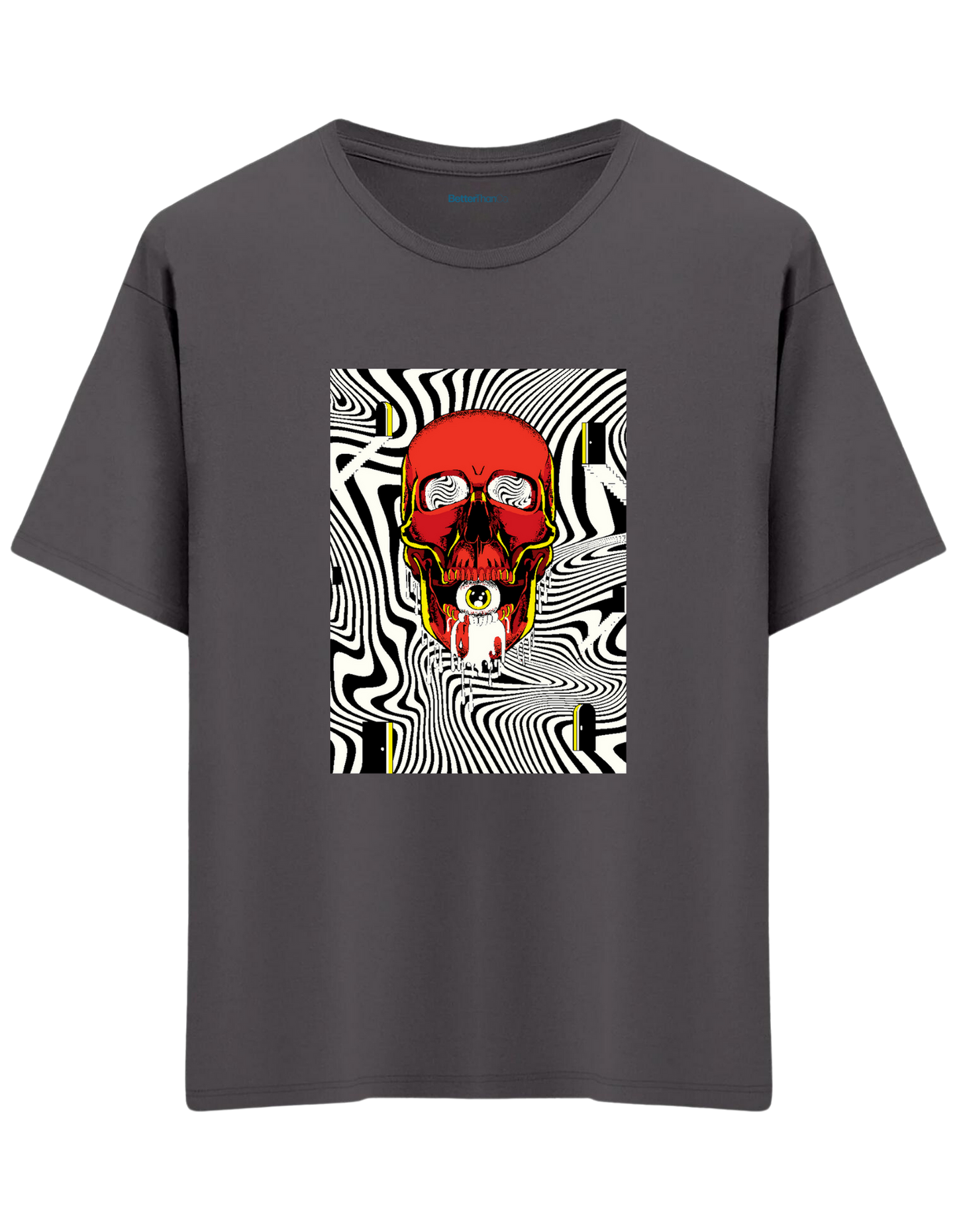 Handsome Baskılı Bisiklet Yaka Oversize T-shirt