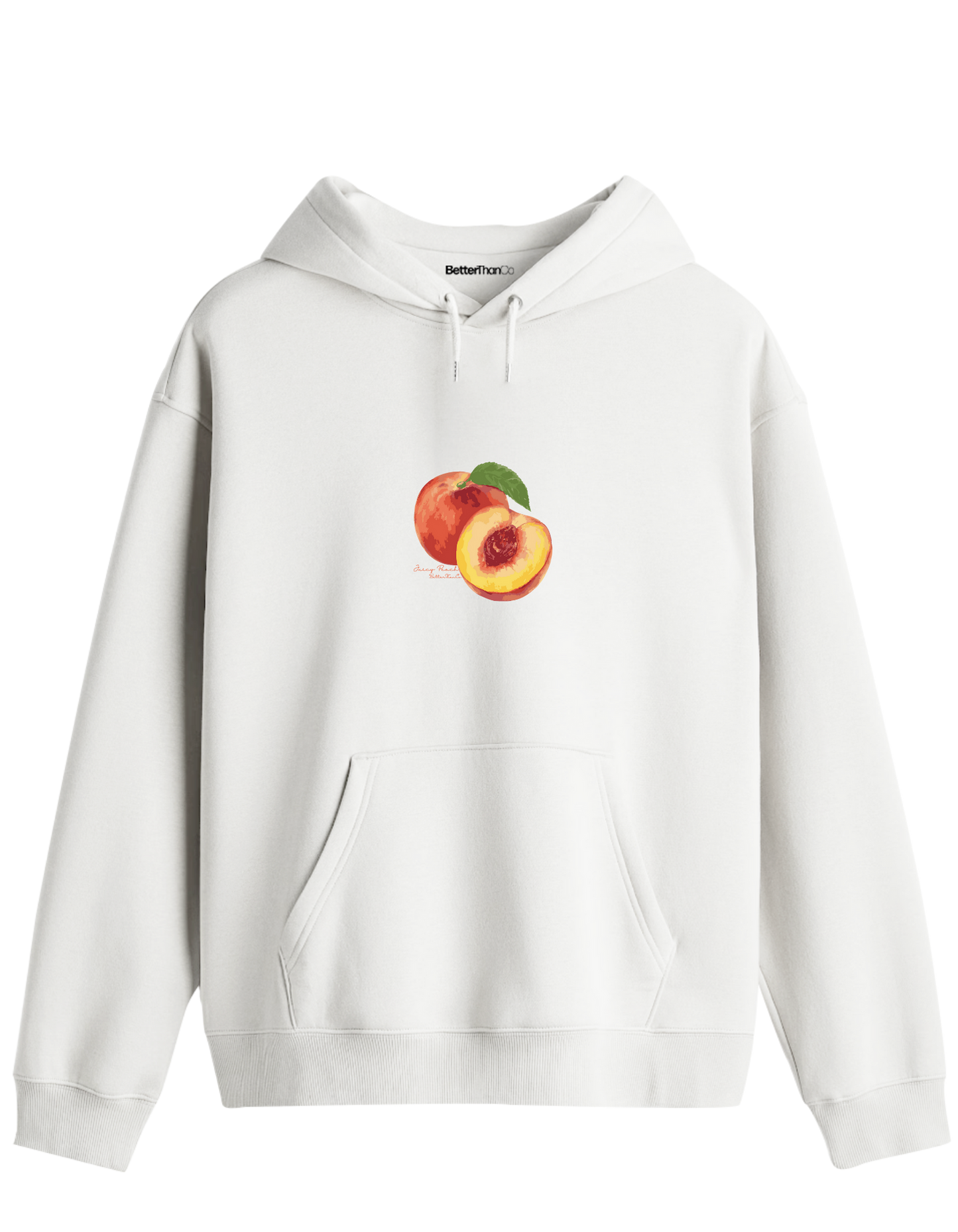 Peach Baskılı Unisex Kapüşonlu Yaka Hoodie