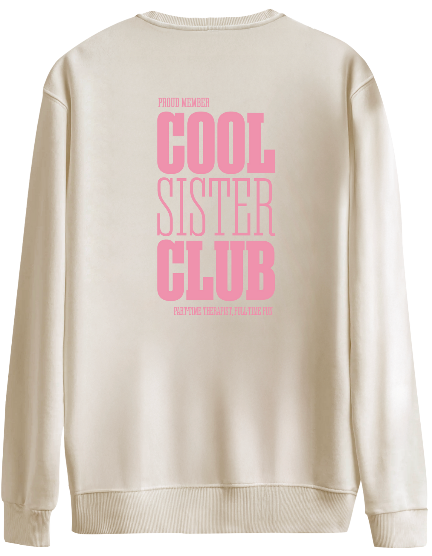 Cool Sister Club Baskılı Bisiklet Yaka Oversize Sweatshirt