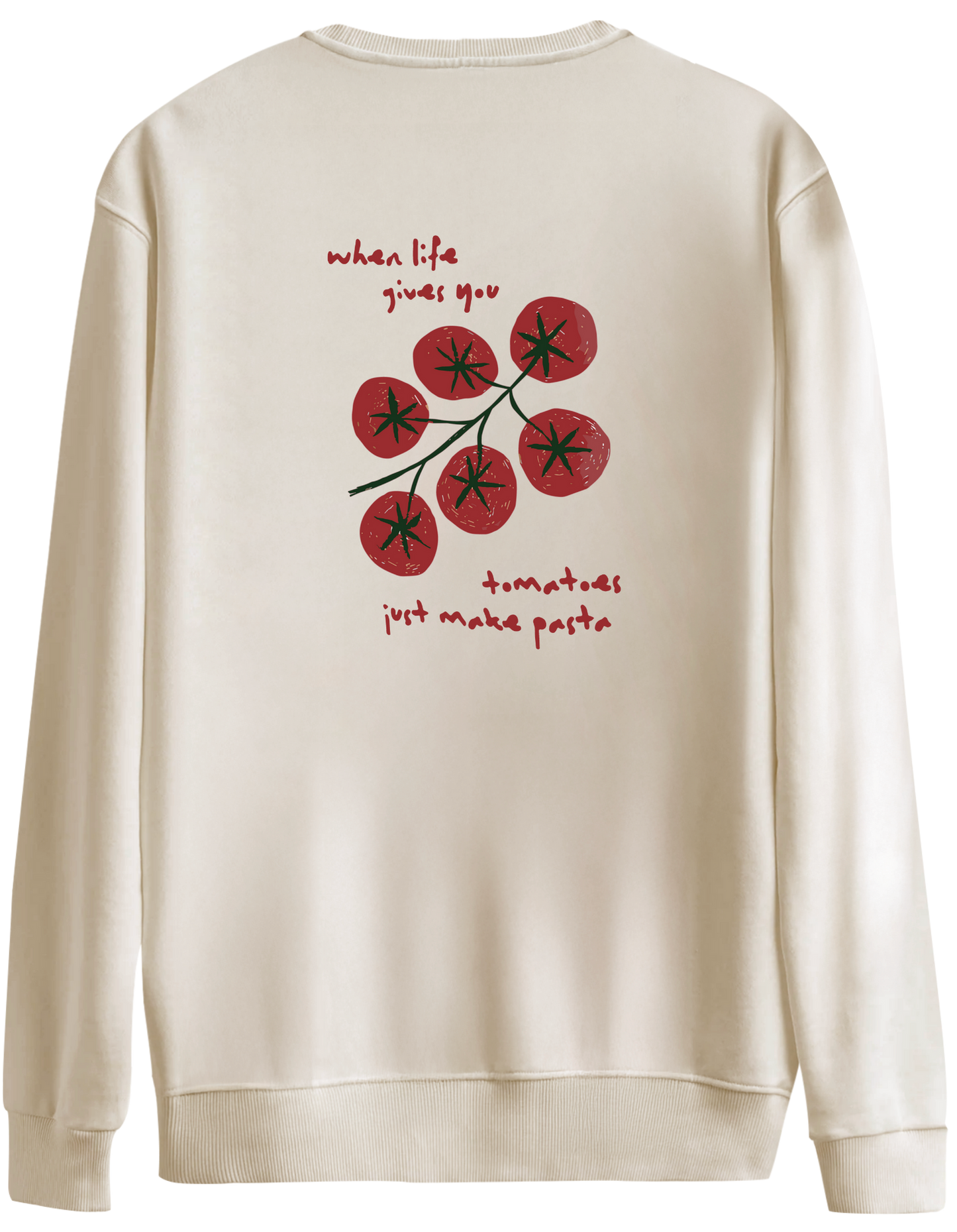 Tomatoes Baskılı Bisiklet Yaka Oversize Sweatshirt