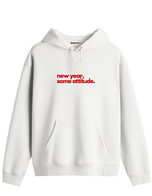 Happy New Year Baskılı Unisex Kapüşonlu Yaka Hoodie