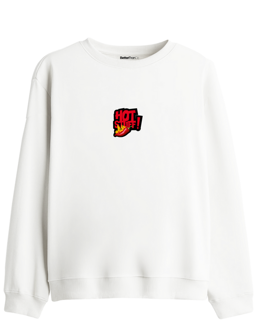 Hot Stuff Baskılı Bisiklet Yaka Sweatshirt