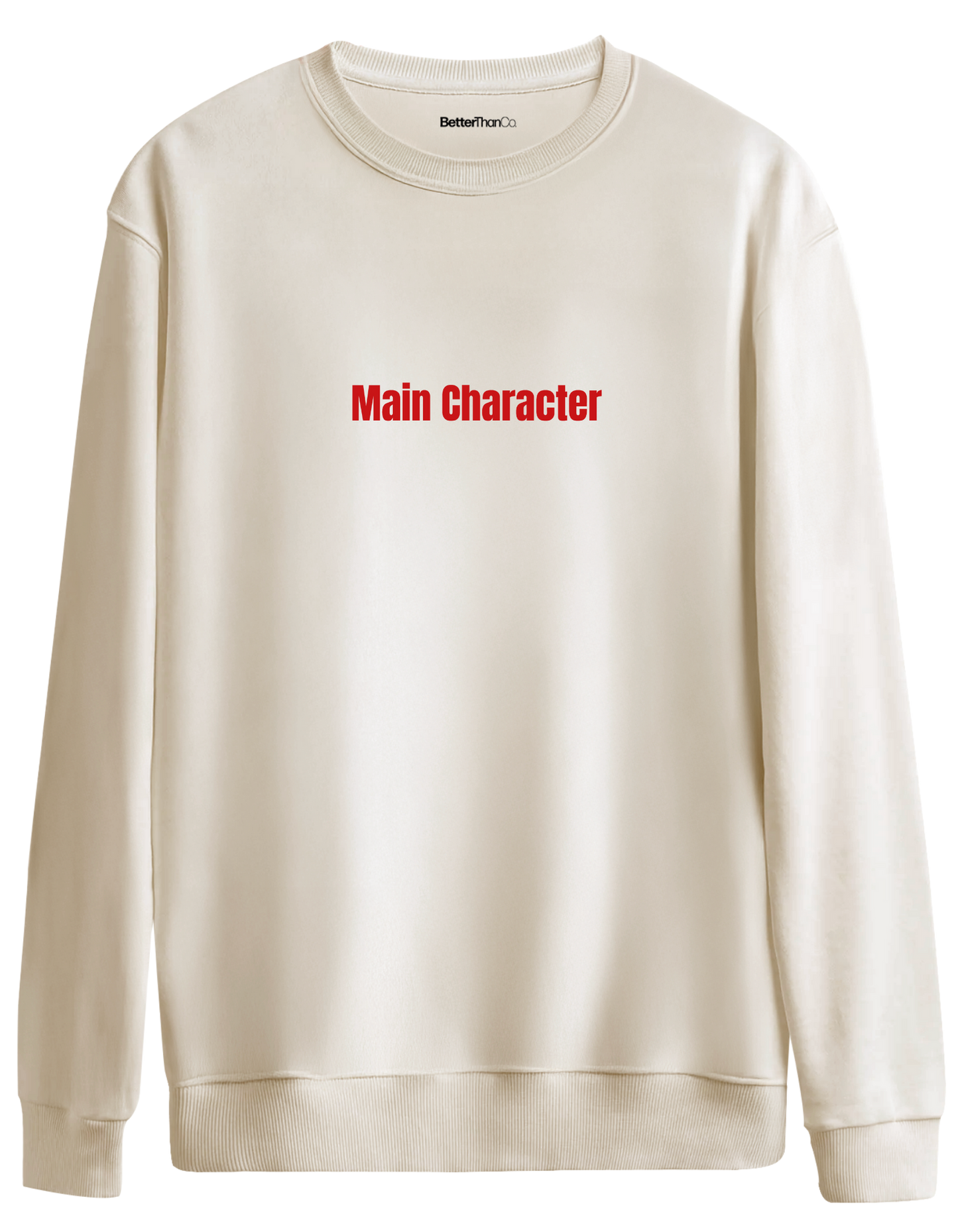 Main Character Baskılı Bisiklet Yaka Oversize Sweatshirt