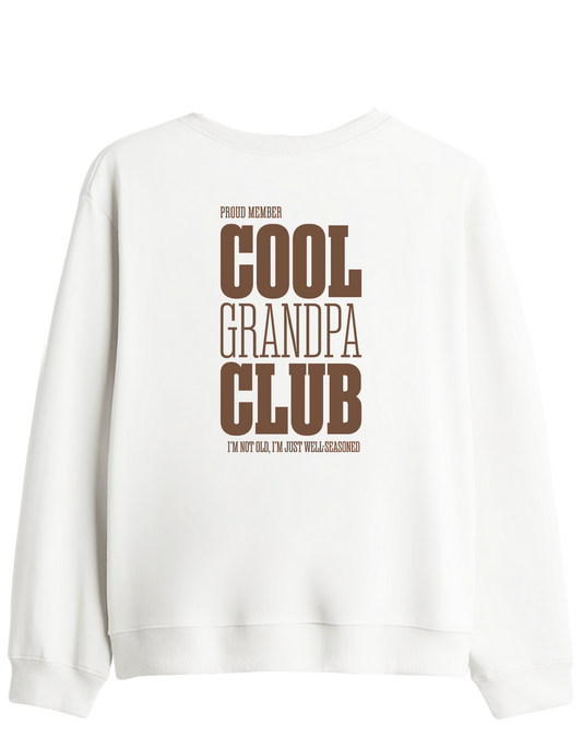 Cool Grandpa Club Baskılı Bisiklet Yaka Sweatshirt