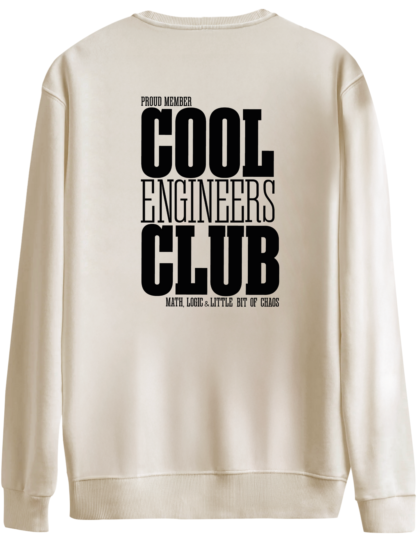 Cool Engineers Club Baskılı Bisiklet Yaka Oversize Sweatshirt