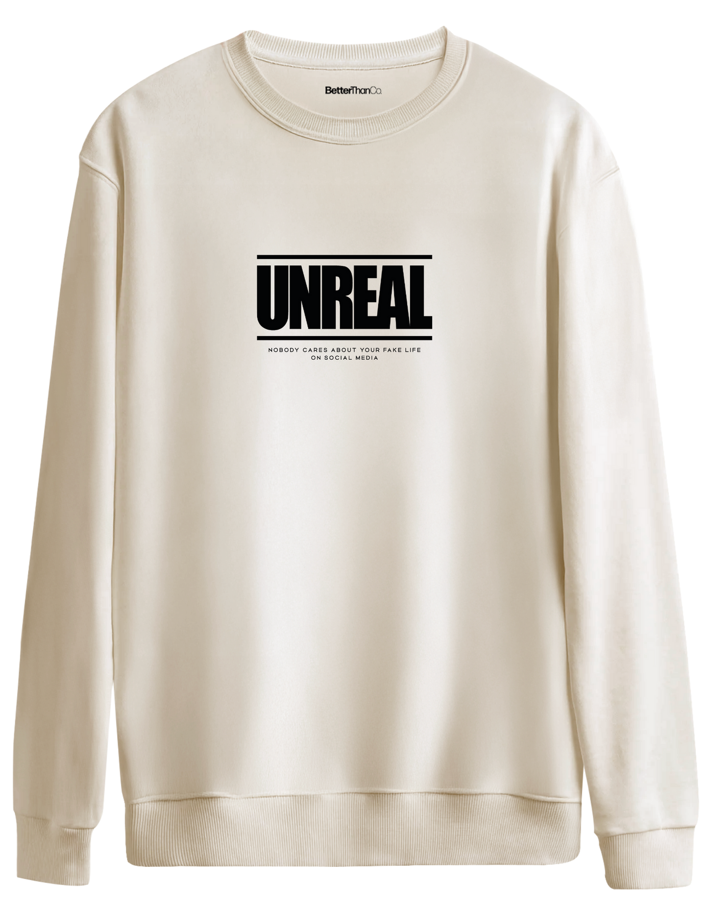 Unreal Baskılı Bisiklet Yaka Oversize Sweatshirt
