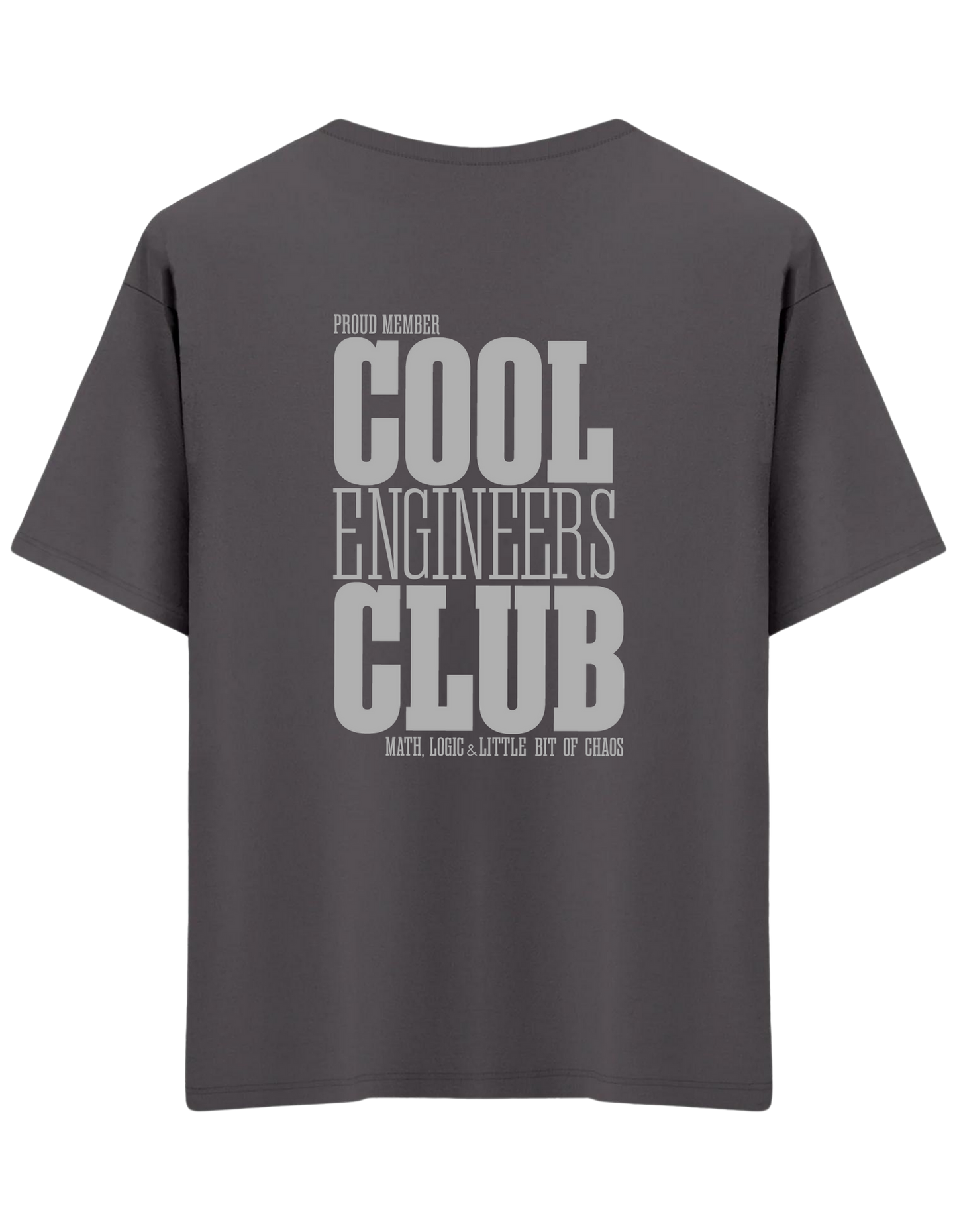 Cool Engineers Club Baskılı Bisiklet Yaka Oversize T-shirt