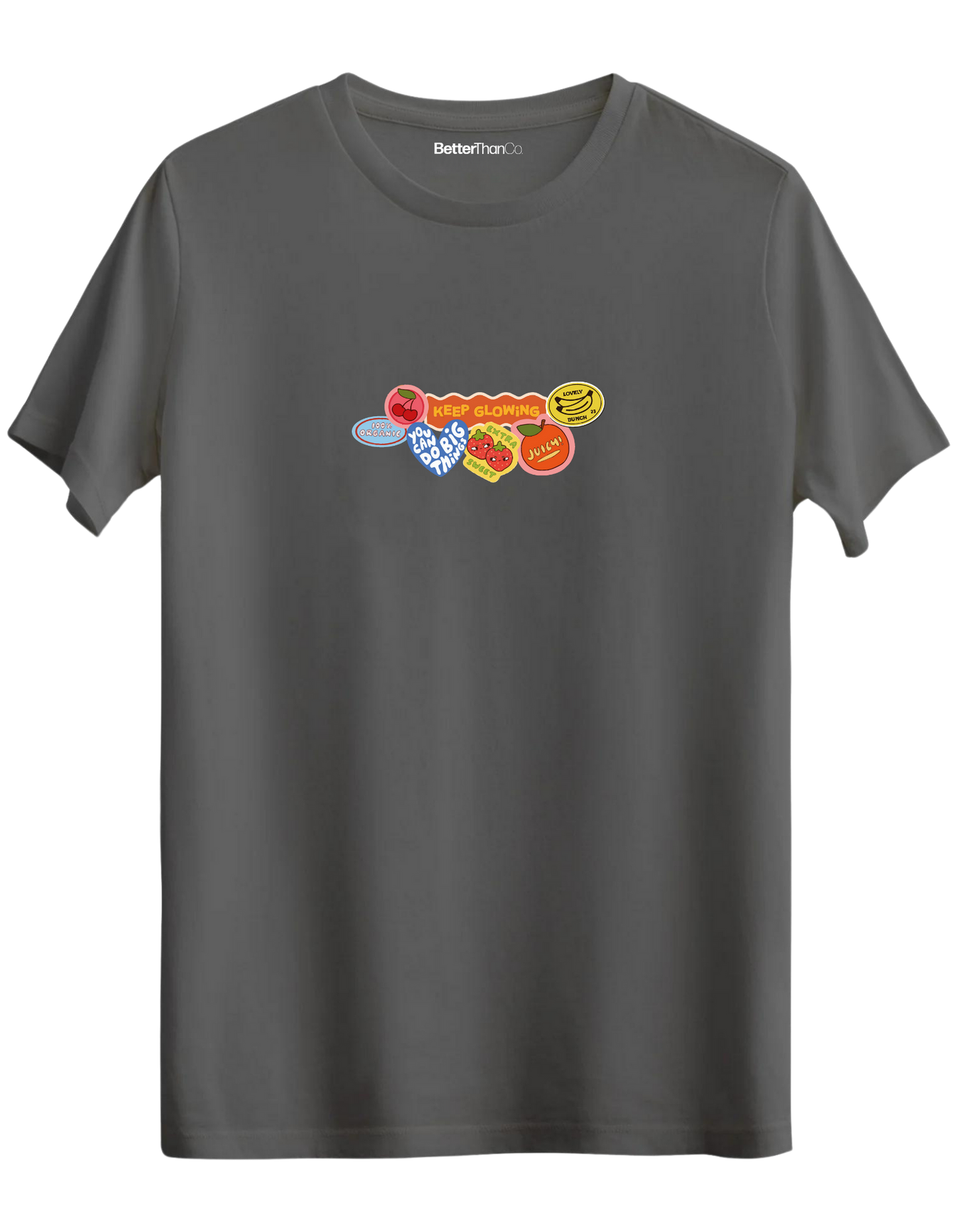 Fruits Baskılı Bisiklet Yaka Regular T-shirt
