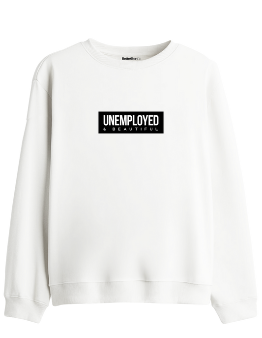 Unemployed Baskılı Bisiklet Yaka Sweatshirt