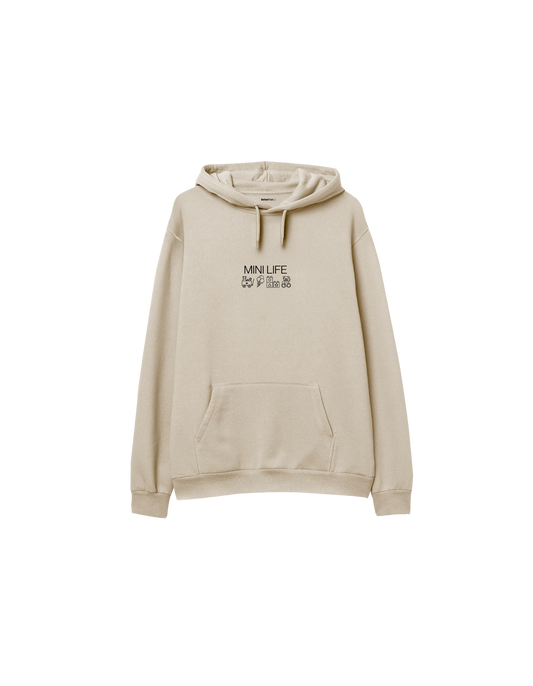 Mini Life Baskılı Oversize Kapüşonlu Çocuk Hoodie