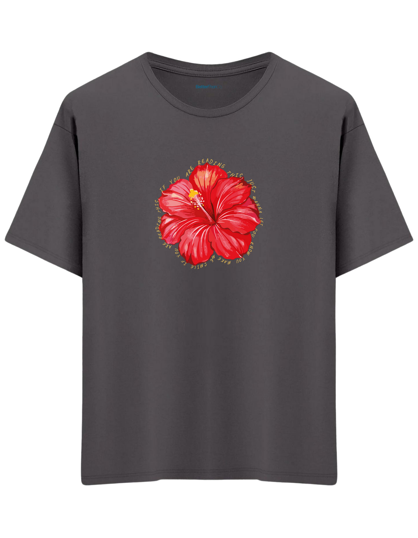 Garden Whisper Baskılı Bisiklet Yaka Oversize T-shirt