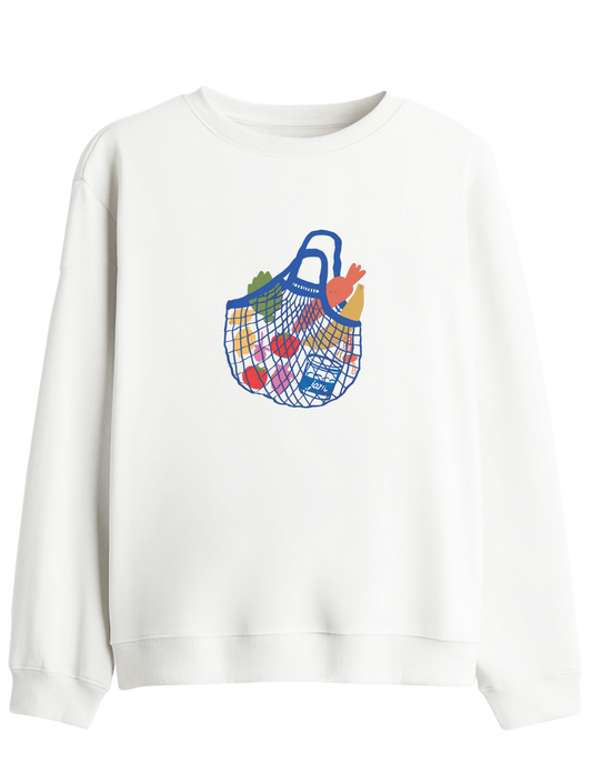 Local Bag Baskılı Bisiklet Yaka Sweatshirt