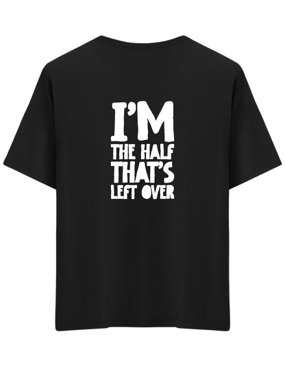 That's Left Over Baskılı Bisiklet Yaka Oversize T-shirt