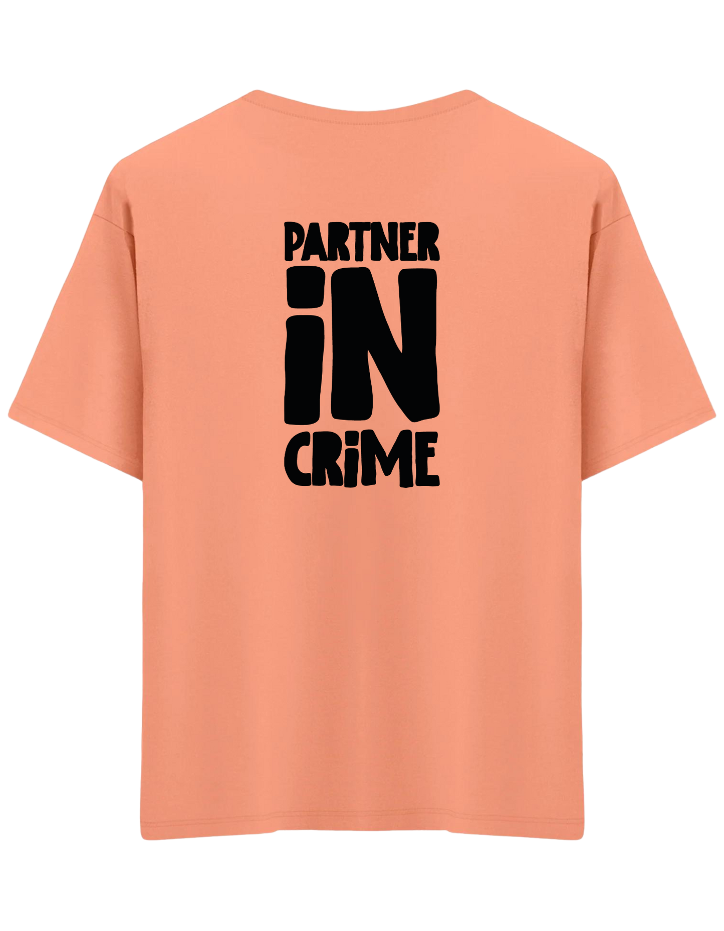 Partner in Crime Baskılı Bisiklet Yaka Oversize T-shirt
