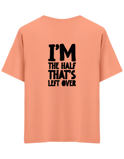 That's Left Over Baskılı Bisiklet Yaka Oversize T-shirt