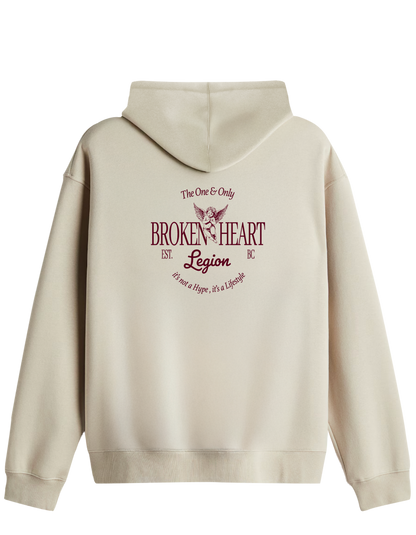 Broken Heart Baskılı Unisex Kapüşonlu Yaka Hoodie