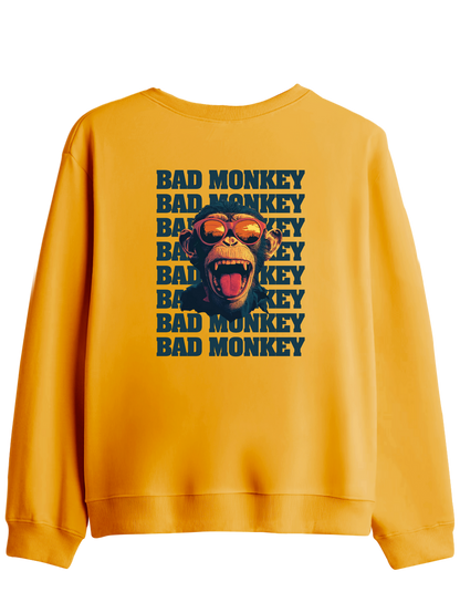 Bad Monkey Baskılı Bisiklet Yaka Sweatshirt