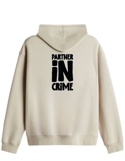 Partner in Crime Baskılı Unisex Kapüşonlu Yaka Hoodie