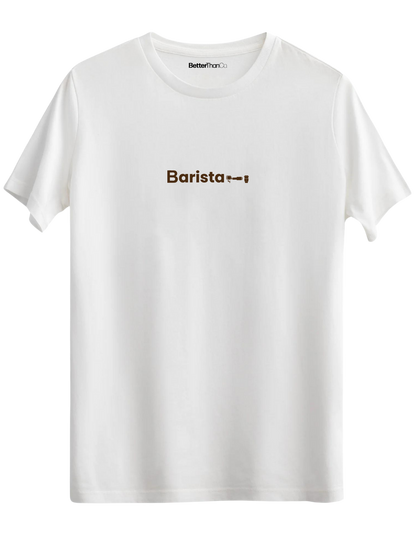 Barista Baskılı Bisiklet Yaka Regular T-shirt