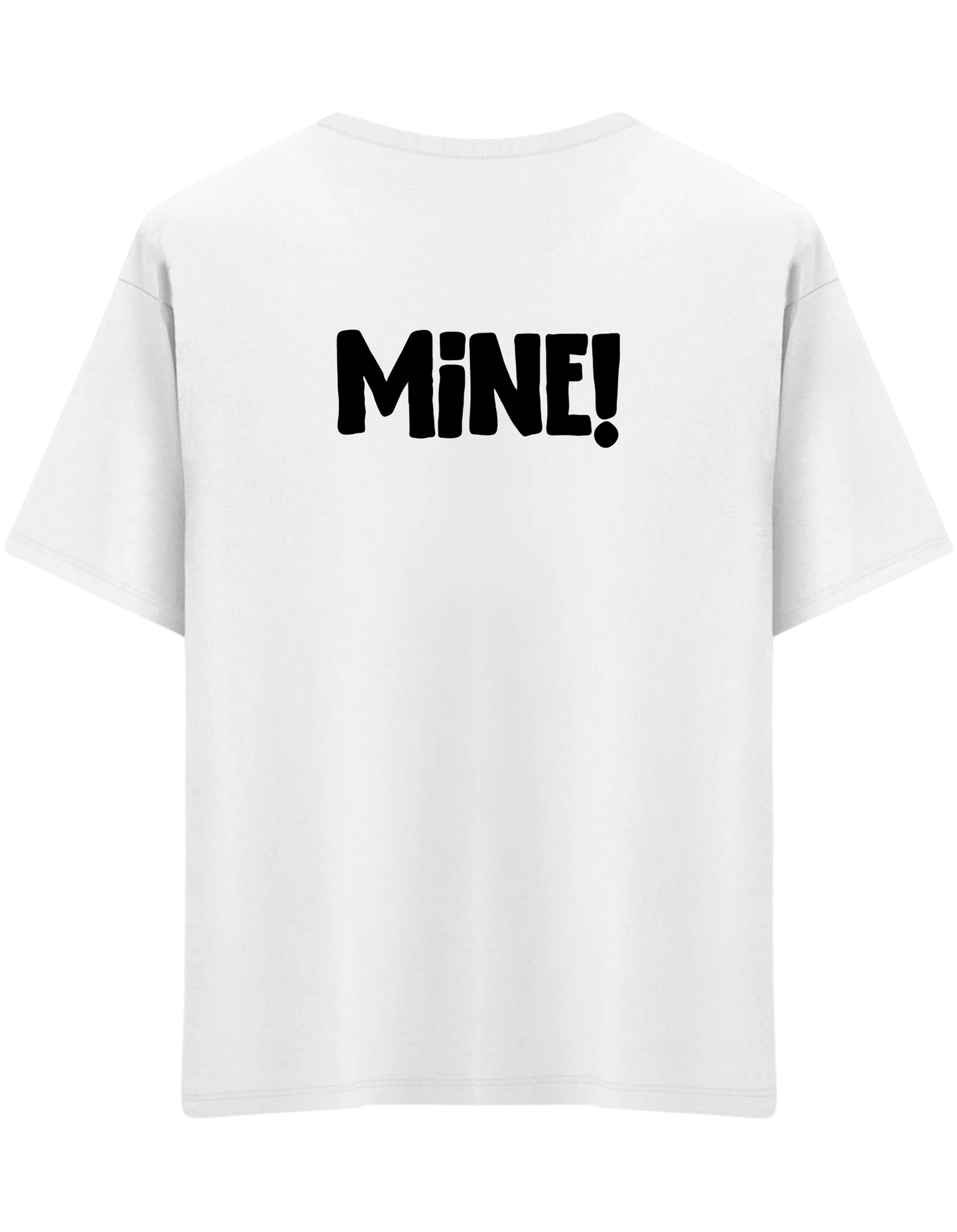 Mine! Baskılı Bisiklet Yaka Oversize T-shirt