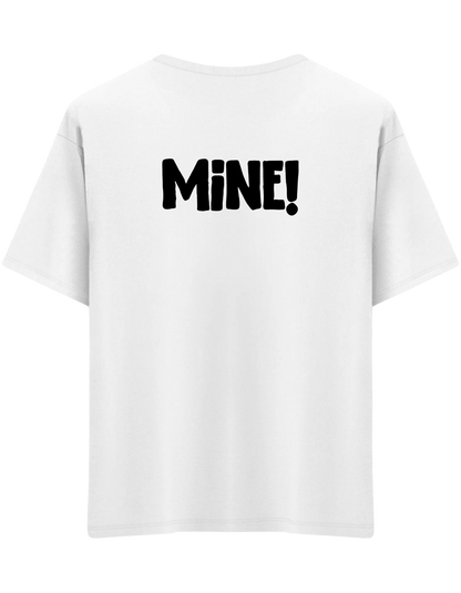 Mine! Baskılı Bisiklet Yaka Oversize T-shirt