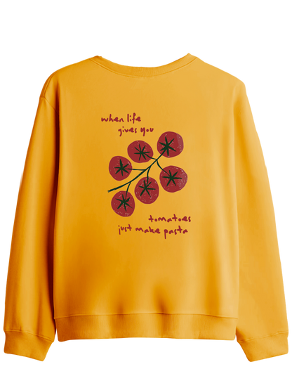 Tomatoes Baskılı Bisiklet Yaka Sweatshirt
