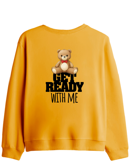 With Me Baskılı Bisiklet Yaka Sweatshirt