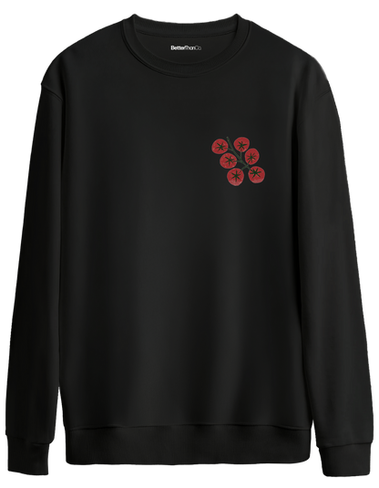 Tomatoes Baskılı Bisiklet Yaka Oversize Sweatshirt