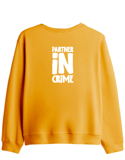Partner in Crime Baskılı Bisiklet Yaka Sweatshirt