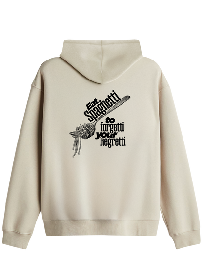 Spaghetti Baskılı Unisex Kapüşonlu Yaka Hoodie
