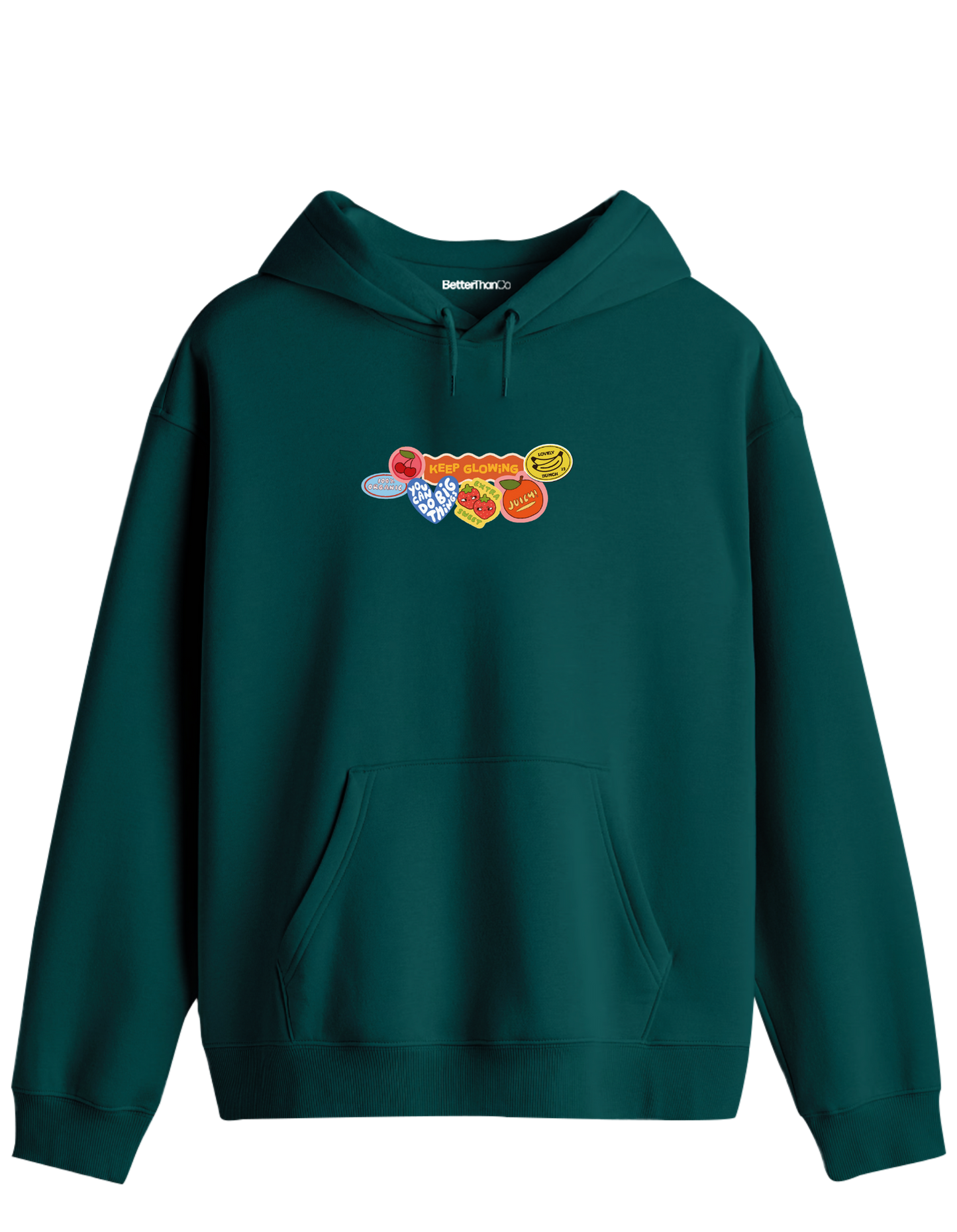Fruits Baskılı Unisex Kapüşonlu Yaka Hoodie
