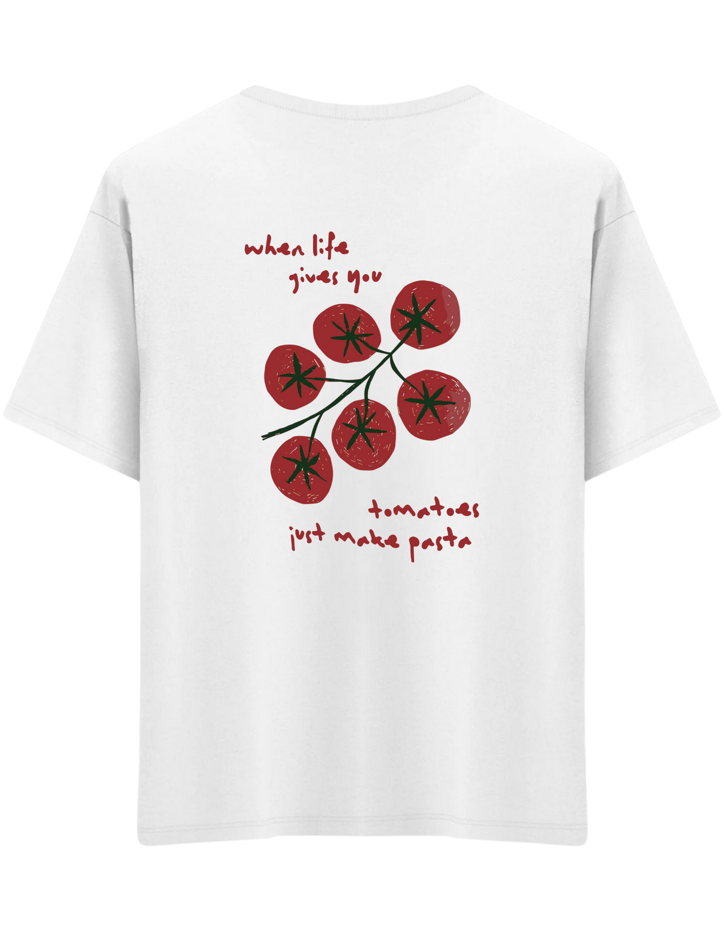 Tomatoes Baskılı Bisiklet Yaka Oversize T-shirt