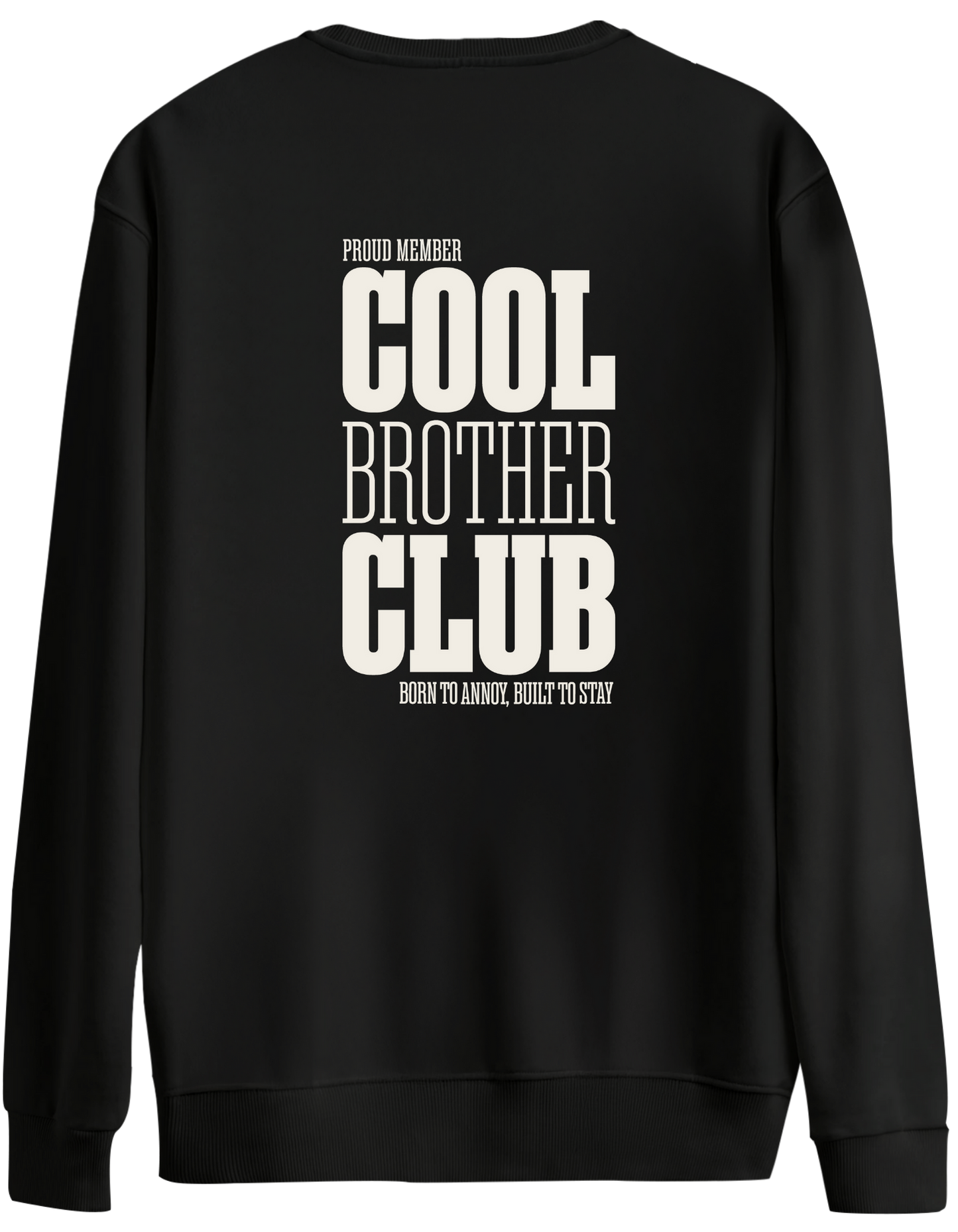 Cool Brother Club Baskılı Bisiklet Yaka Oversize Sweatshirt