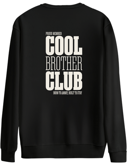 Cool Brother Club Baskılı Bisiklet Yaka Oversize Sweatshirt