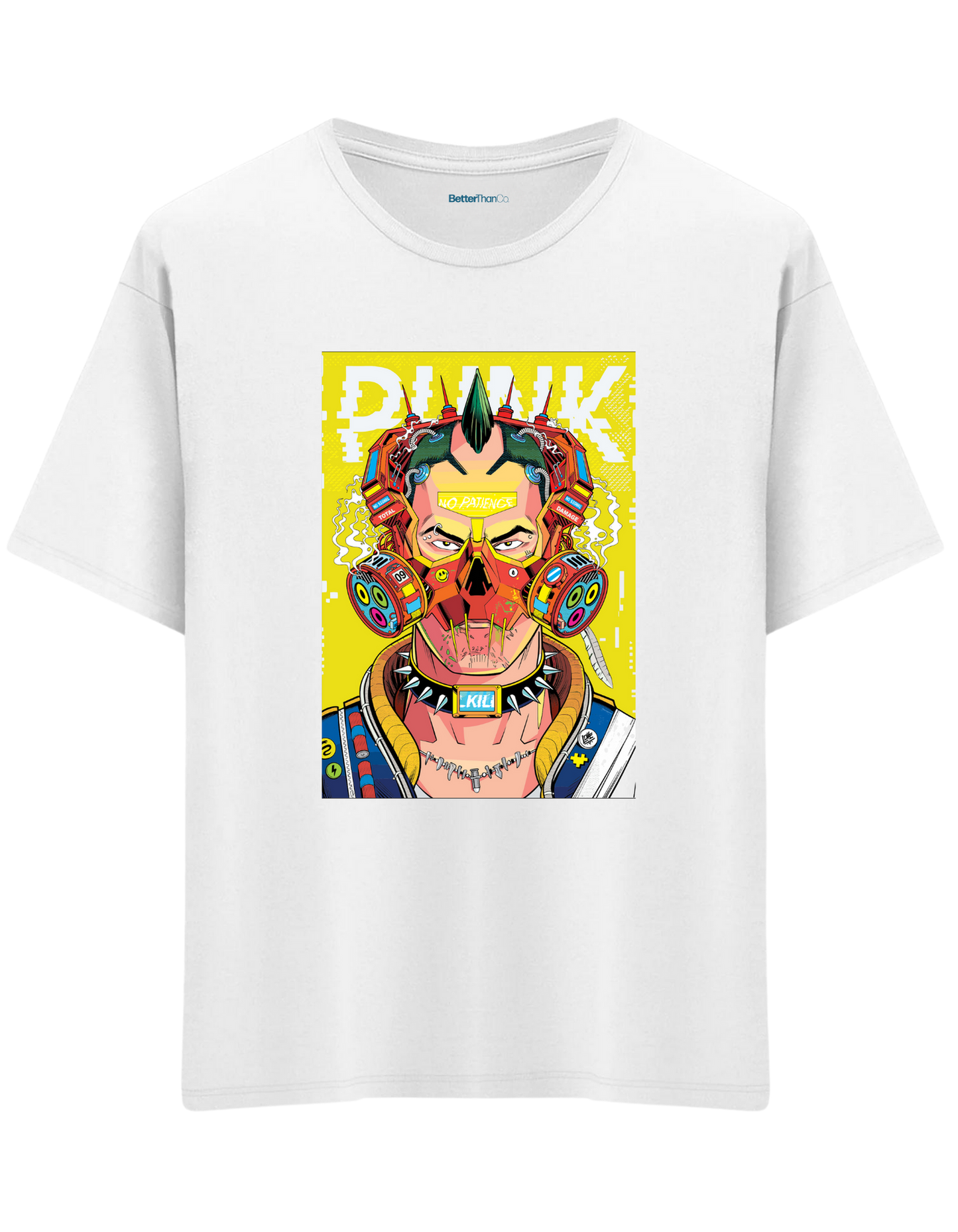 No Patience Baskılı Bisiklet Yaka Oversize T-shirt