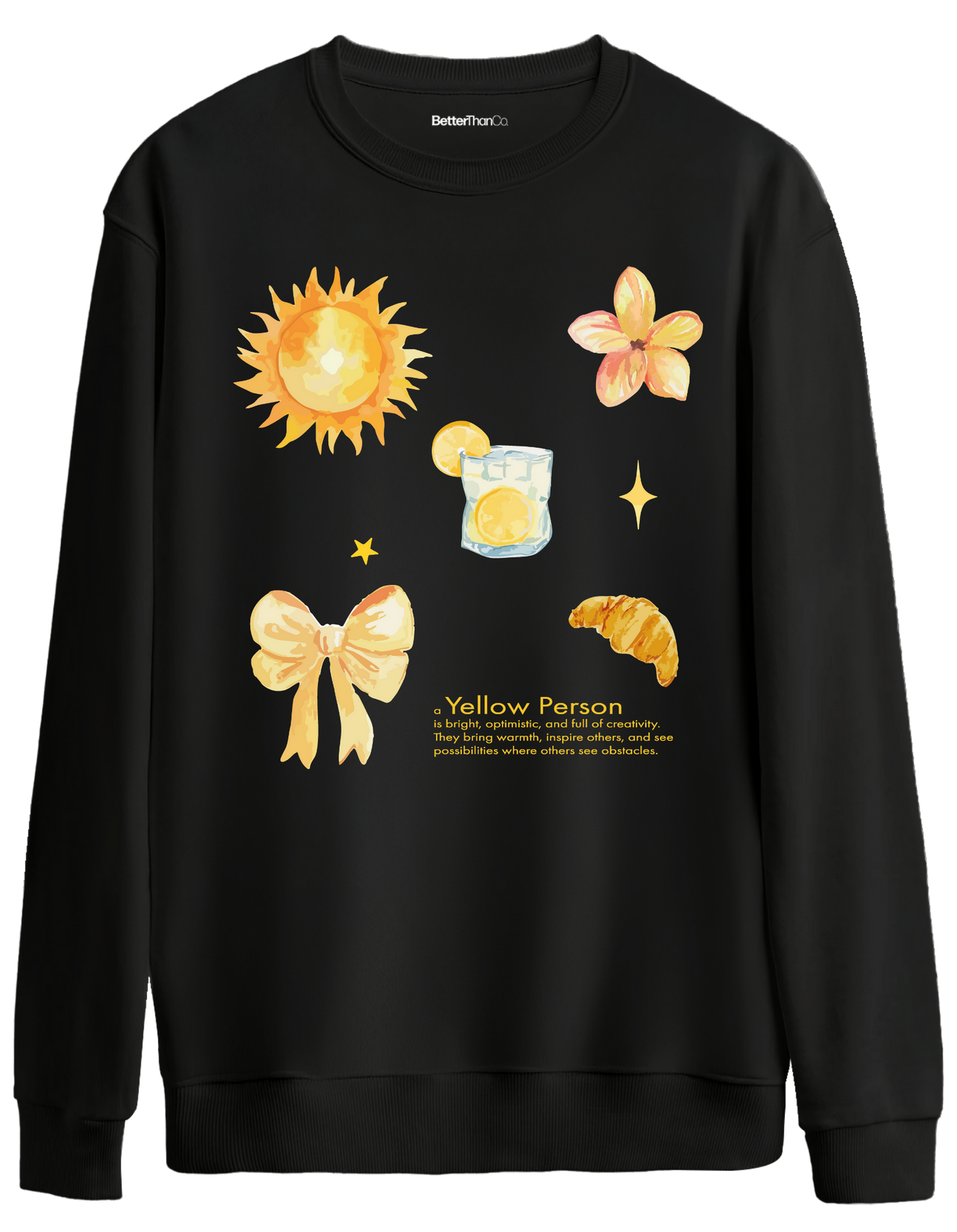 Yellow Person Baskılı Bisiklet Yaka Oversize Sweatshirt