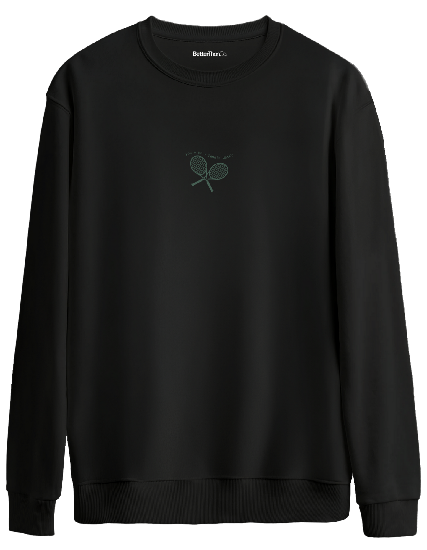 Tennis Date Baskılı Bisiklet Yaka Oversize Sweatshirt