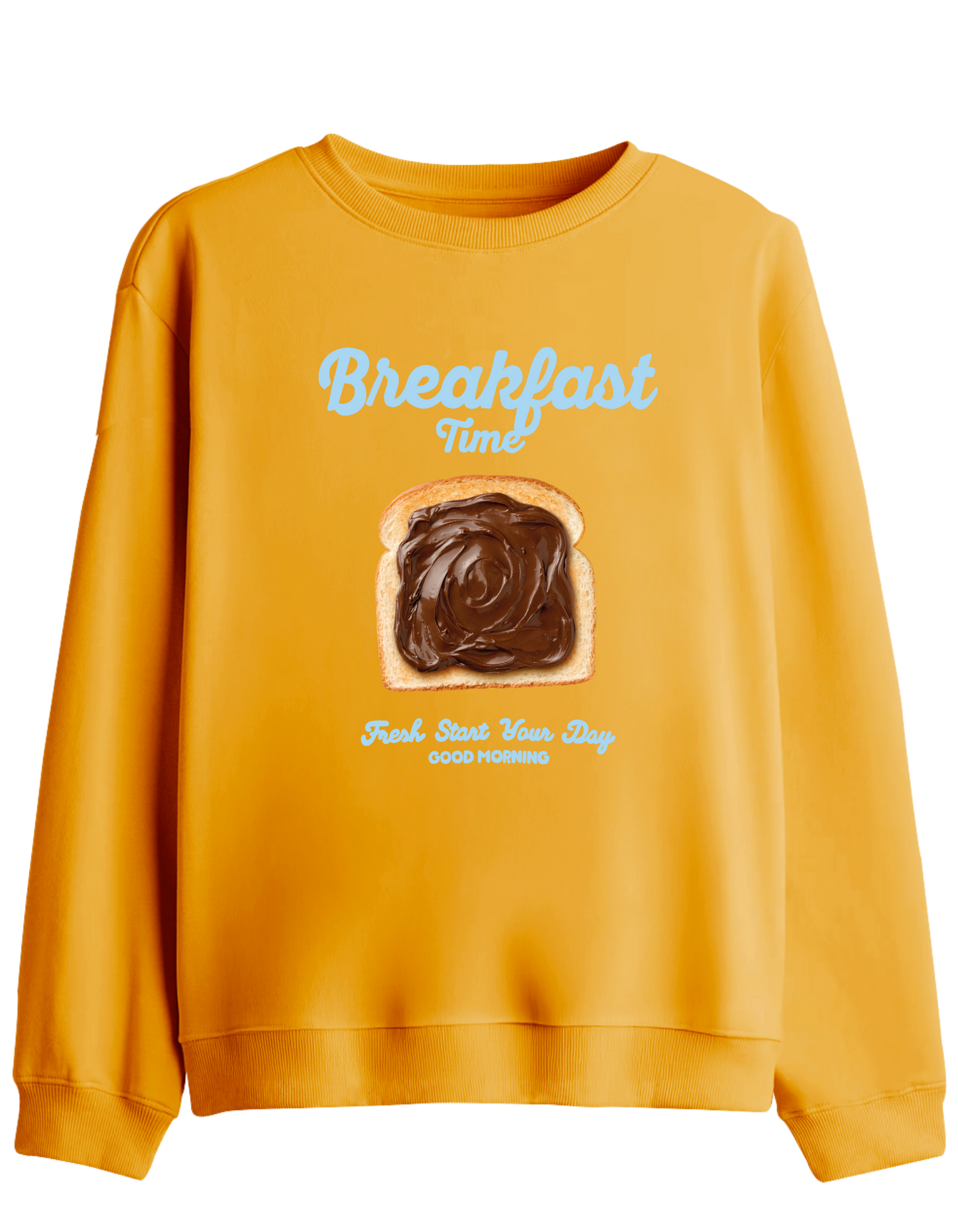 Breakfast Time Baskılı Bisiklet Yaka Sweatshirt