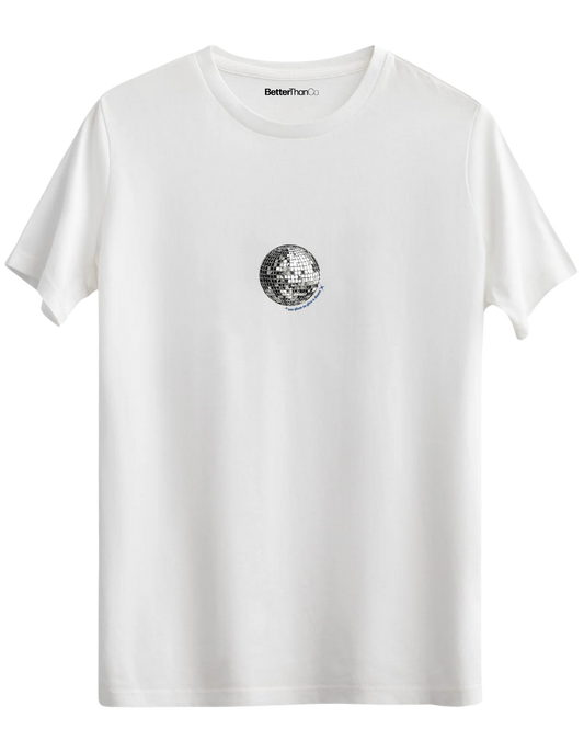Disco Baskılı Bisiklet Yaka Regular T-shirt