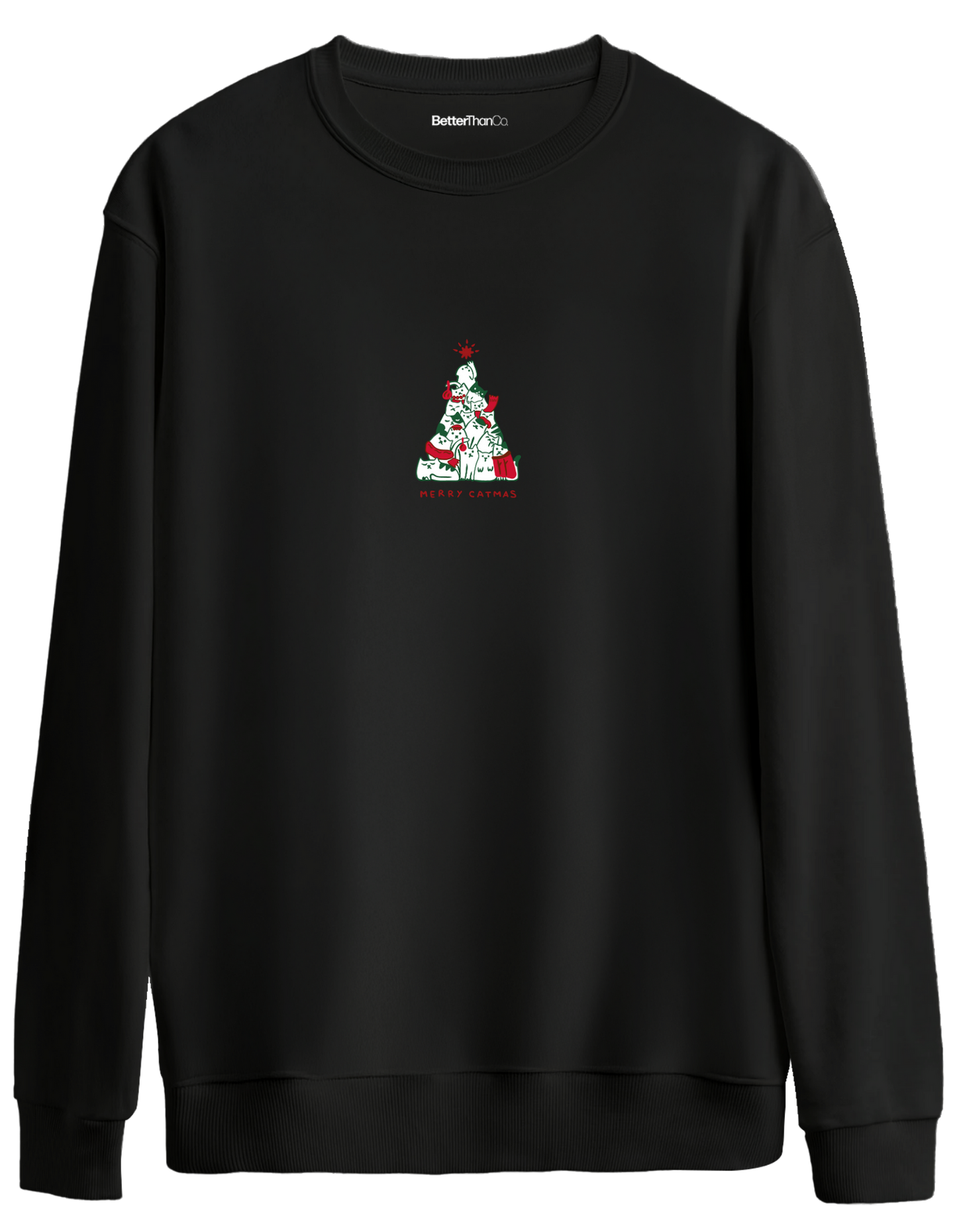 Catmas Baskılı Bisiklet Yaka Oversize Sweatshirt