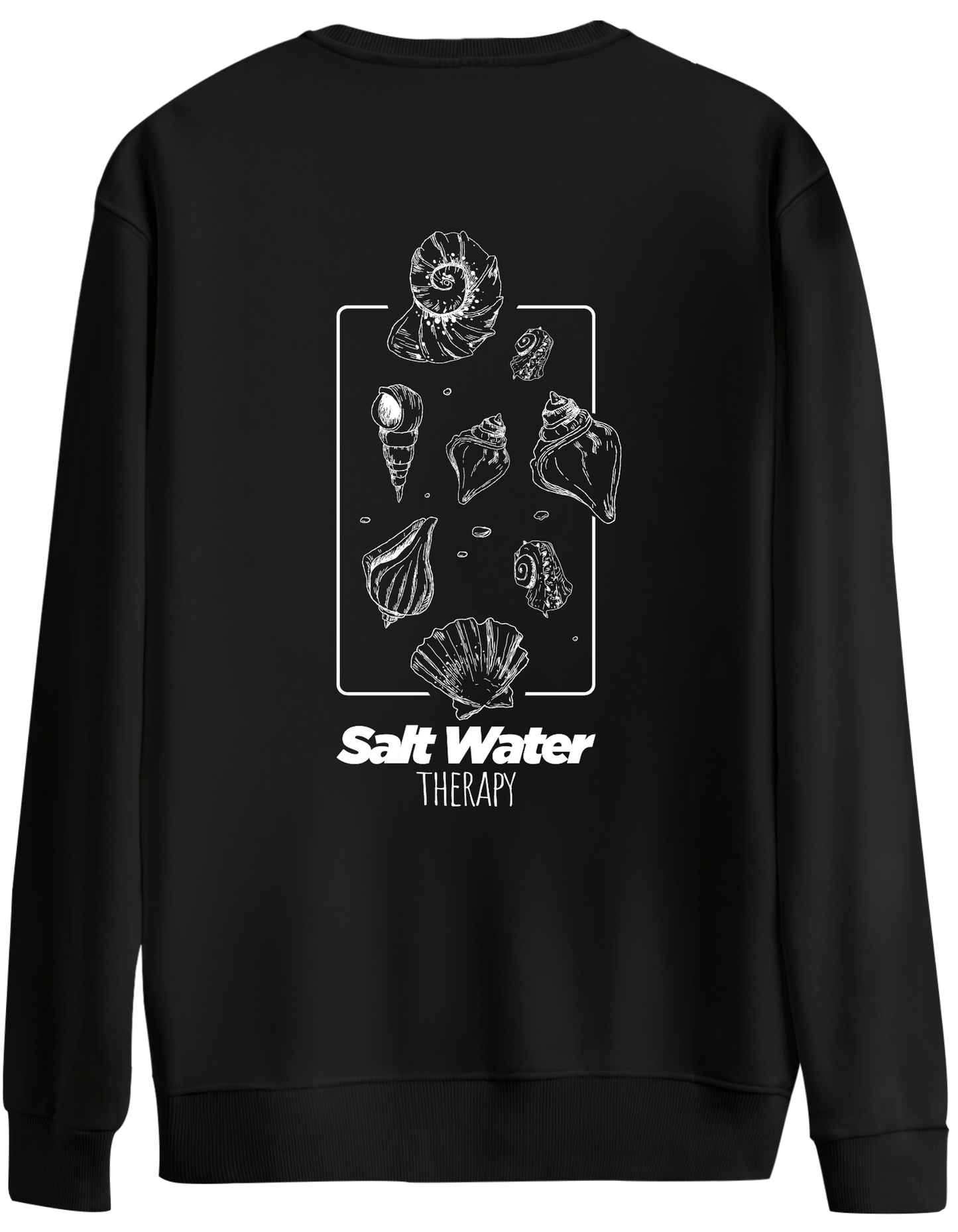 Salt Water Baskılı Bisiklet Yaka Oversize Sweatshirt